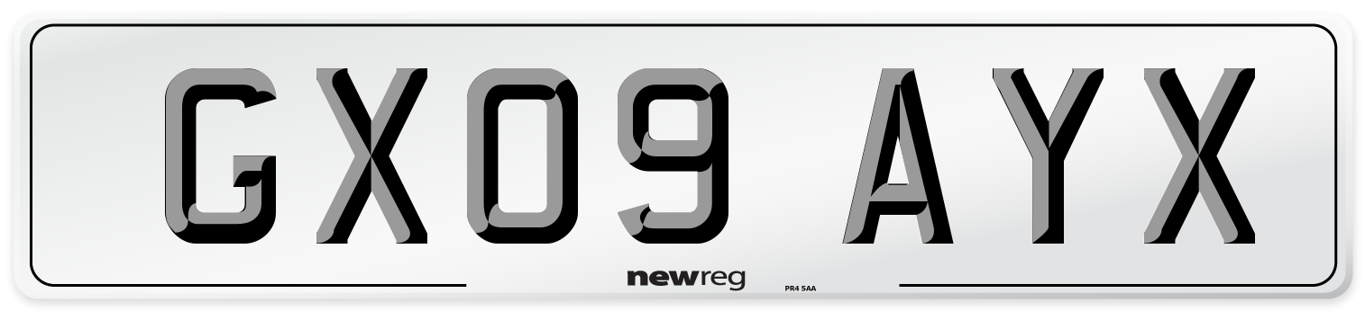 GX09 AYX Number Plate from New Reg